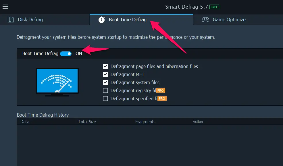 windows 10 boot time defrag