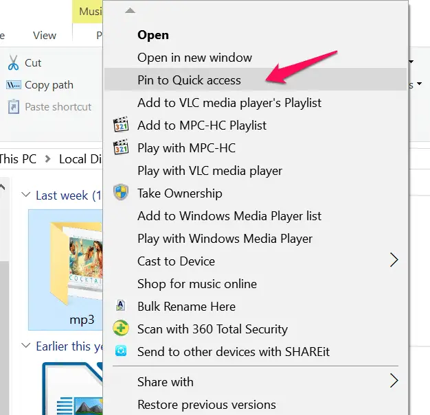 how to disable quick access windows 10