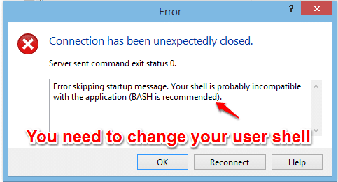 A connection has been unexpectedly closed WinSCP in Checkpoint
