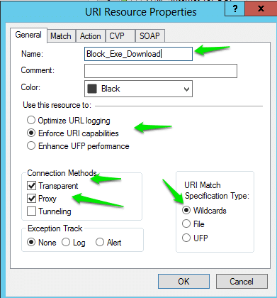 Block Exe and other file format download in Checkpoint Firewall