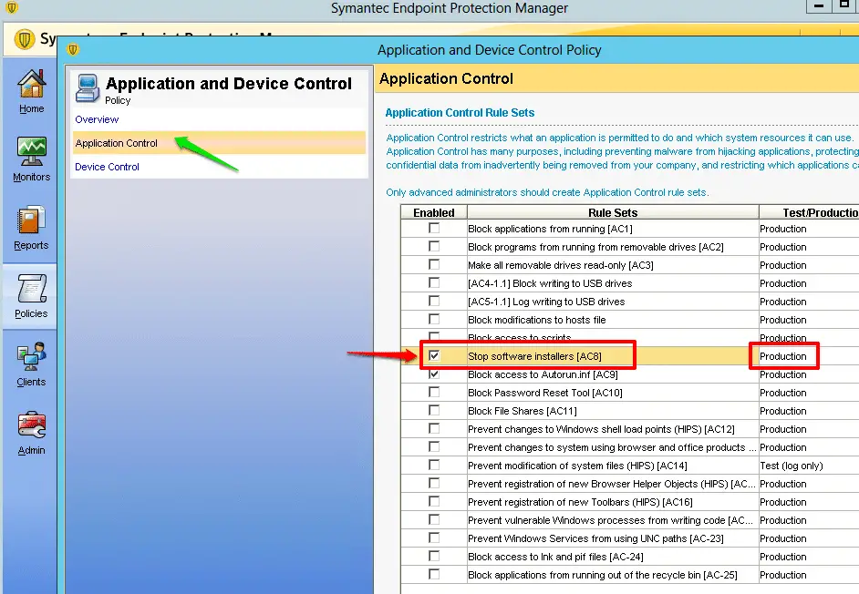 Block executables (.exe) with Symantec Endpoint Protection (SEP)