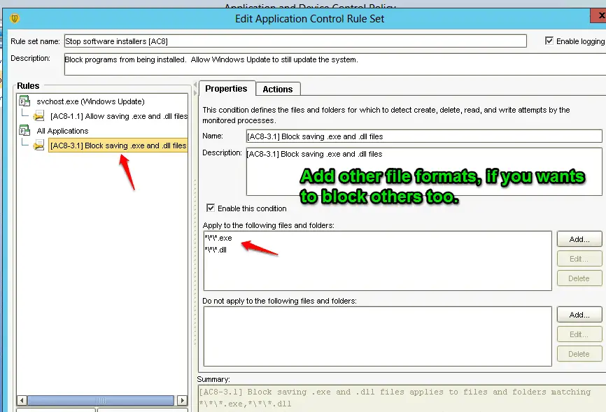 Block executables (.exe) with Symantec Endpoint Protection (SEP)