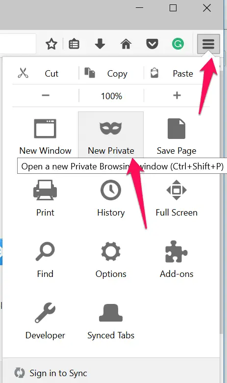 How to enable private browser in any Browser