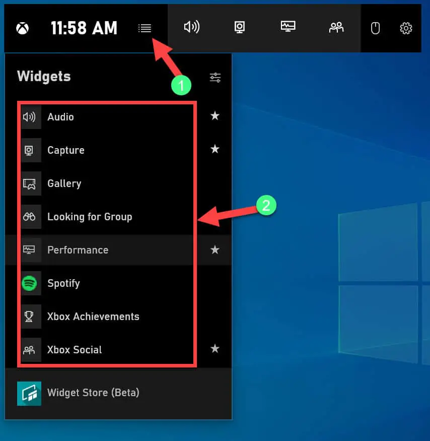 windows 10 widget desktop