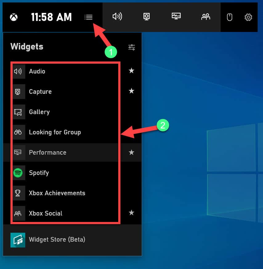 windows 10 widget launcher