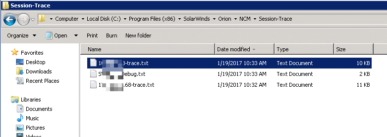How to Setup Solarwinds NCM Session Trace