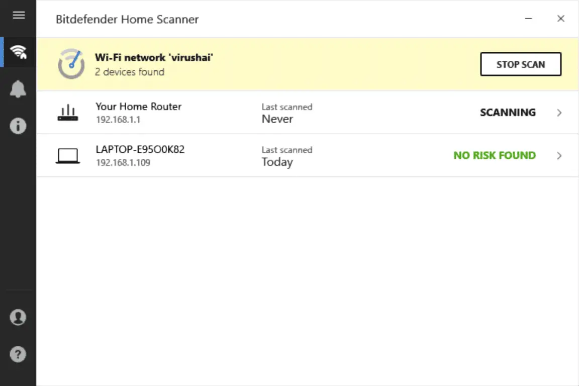 Secure home network using Bitdefender Home Scanner