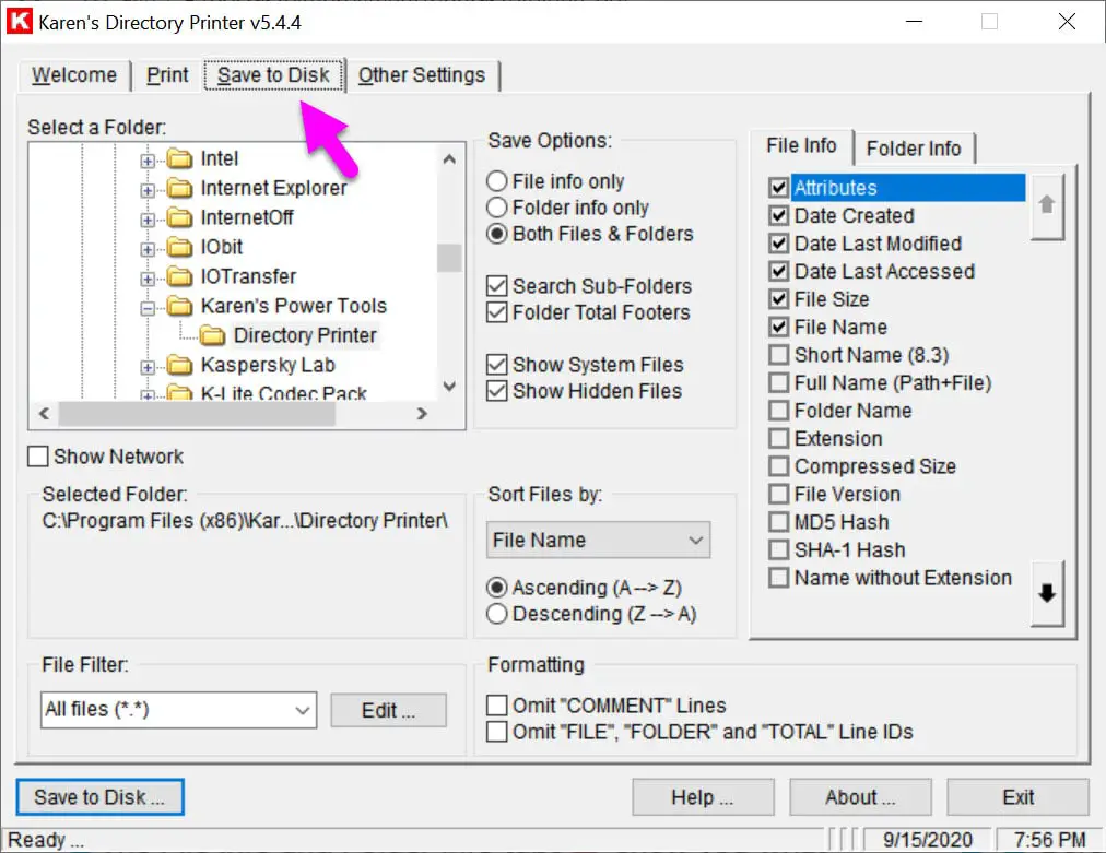 How To Print lists of Files in a Folder in Windows 10