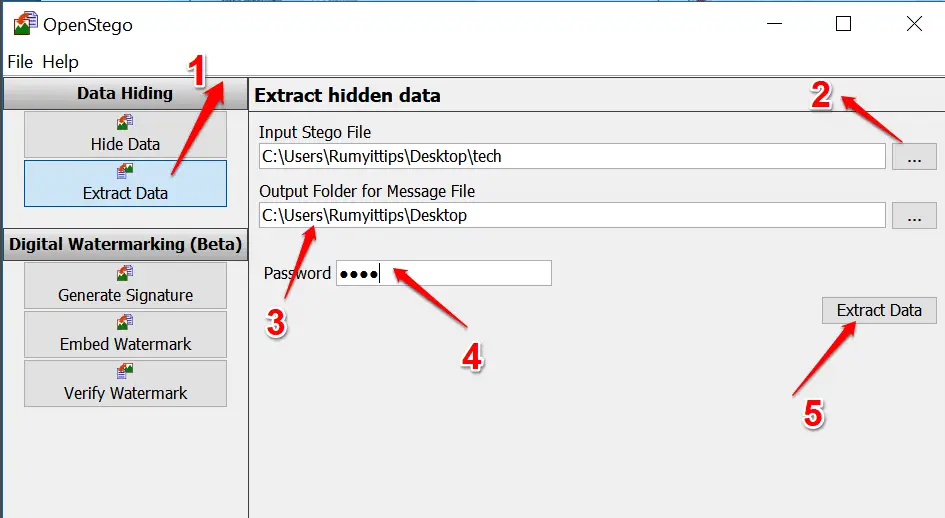 How to Hide important data in a photograph with OpenStego