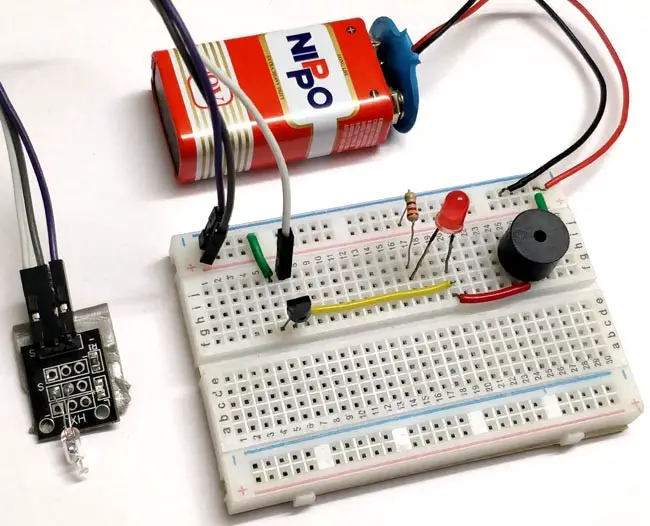Drive Tilt Sensor without Arduino with the help of transistor & Buzzer