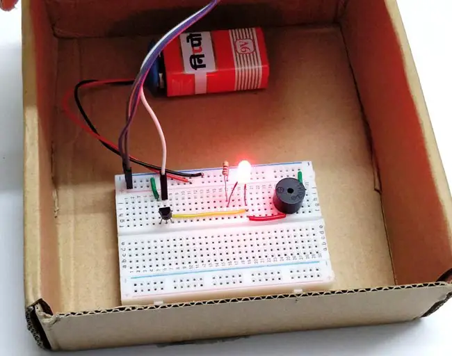 Drive Tilt Sensor without Arduino with the help of transistor & Buzzer