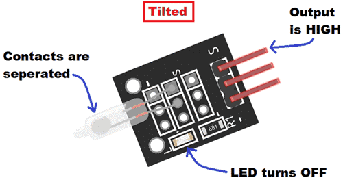 Drive Tilt Sensor without Arduino with the help of transistor & Buzzer