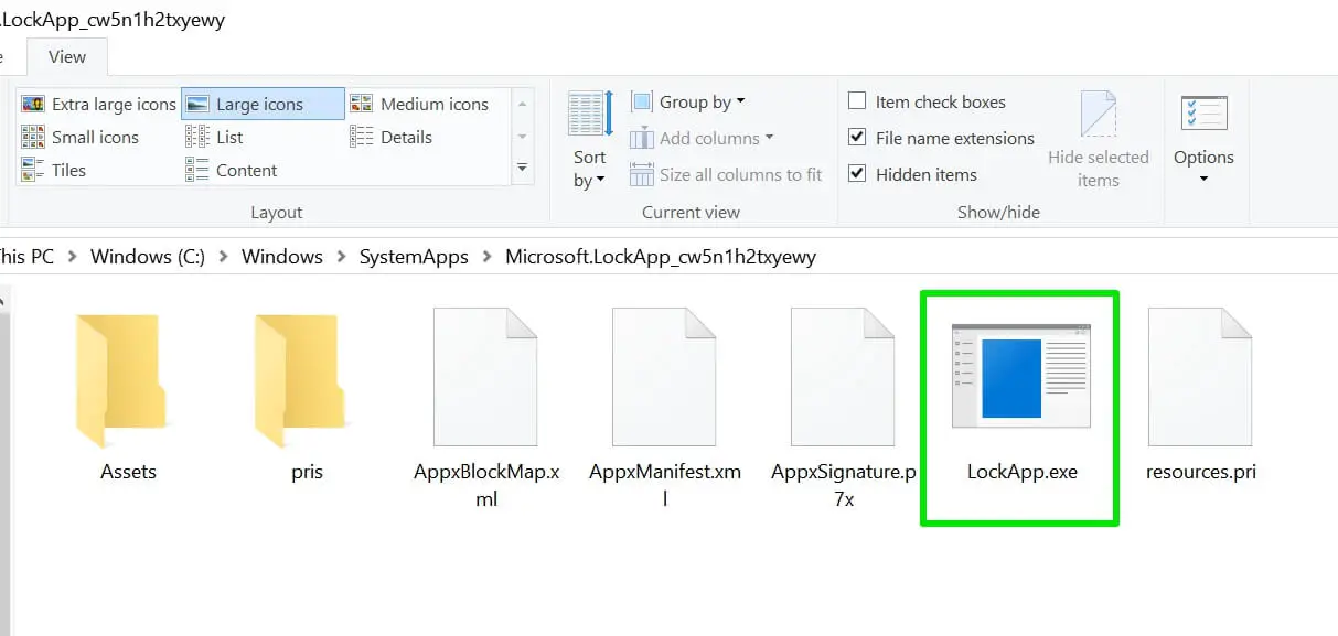 LockApp.exe on Windows 10