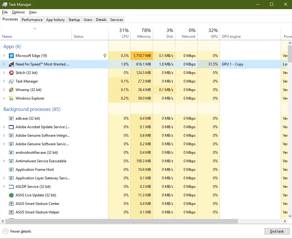 Monitor GPU usage in Windows 10