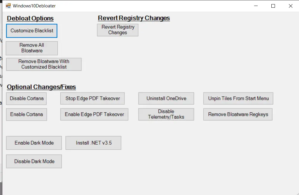 Windows 10 Debloater