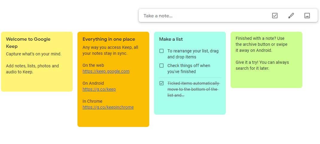 Google Keep Onenote