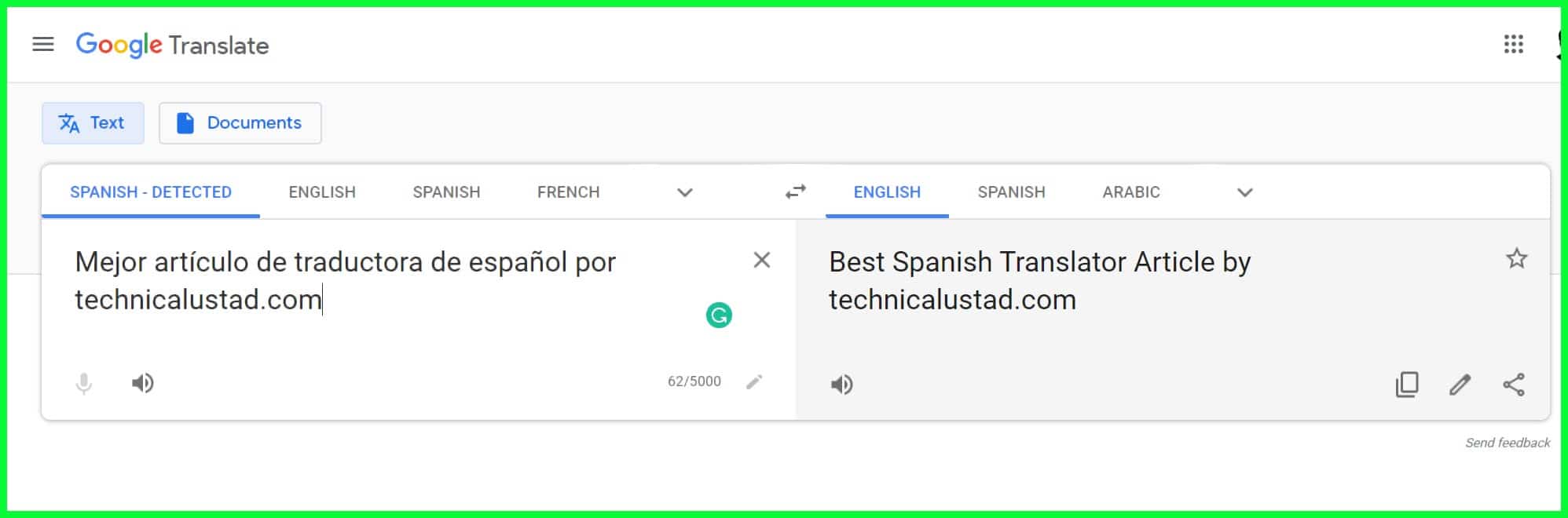 spanish translator google