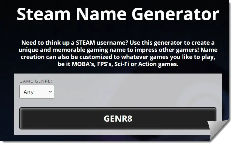 Cool Name Generator For Games