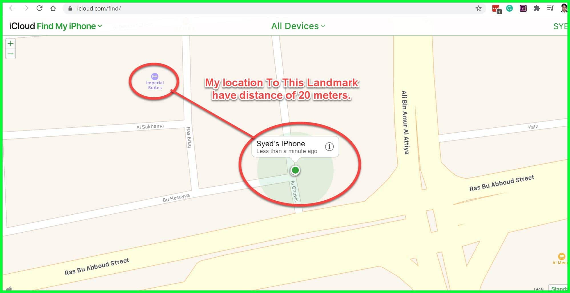 where is my iphone location