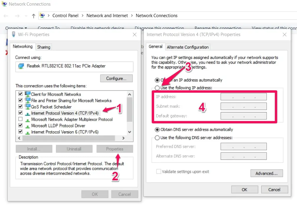 port settings device default