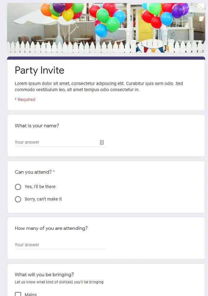 11 of The Best Google Forms Templates That You Can't Miss