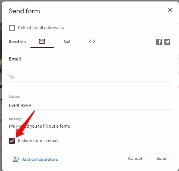 Embed Google Form Poll into Email