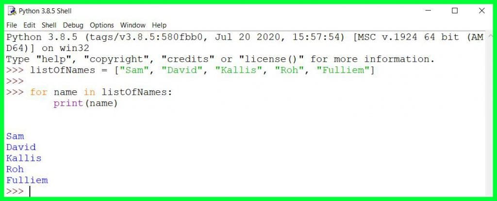 for i in range python example