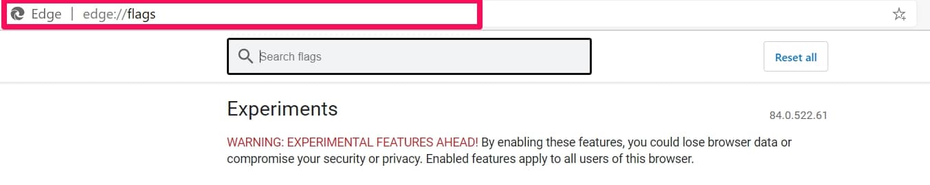 Microsoft Edge Flags