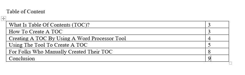 Create Table Of Contents In Microsoft Word & Google Doc