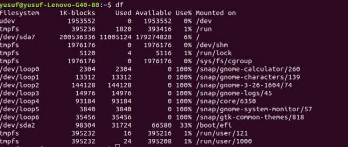 linux quick disk usage