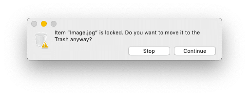 Delete files on Mac when locked