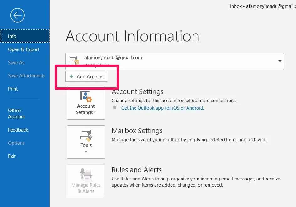 Set-up Gmail IMAP Setting In Outlook [Step-By-Step Guide]