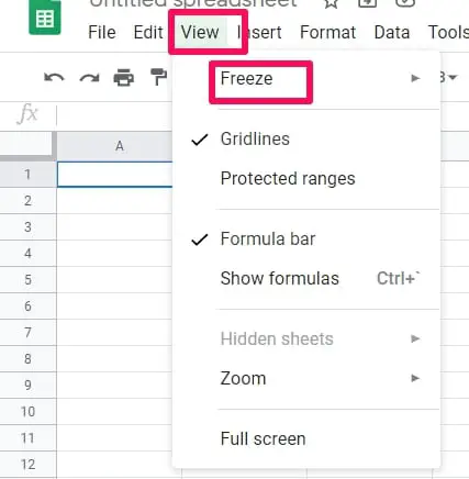 Step-By-Step Guide To Freeze Cells In Google Sheets