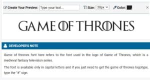 Best Game of Thrones Fonts