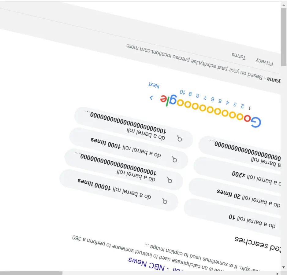 Play Do A Barrel Roll 10 Times on Google