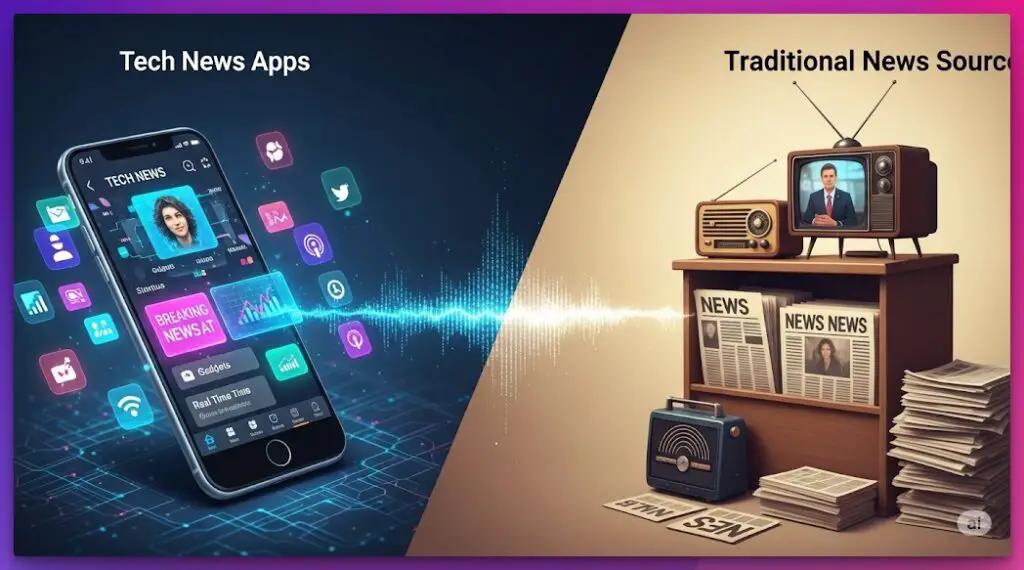 Tech News Apps vs. Traditional News Sources