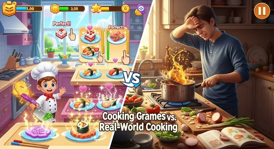 Cooking Games vs. Real-World Cooking