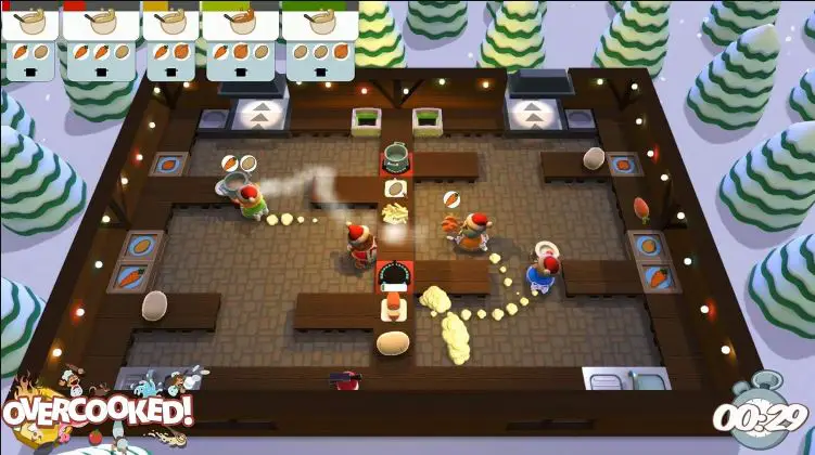 Overcooked gameplay, one of the best cooking games