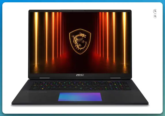 MSI Titan 18 HX AI with four-fan cooling for extreme best cooling laptops