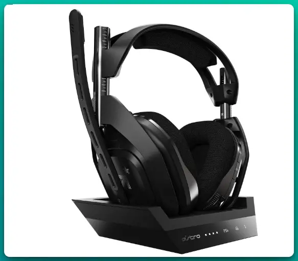 Image of ASTRO A50 with a PUBG PS5 setup, highlighting Dolby Atmos