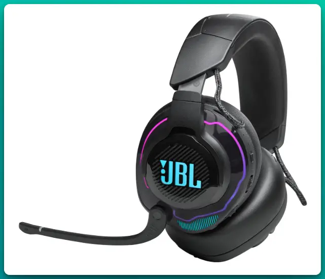 Image of JBL Quantum 910 with a PUBG Erangel screenshot, showcasing head-tracking.