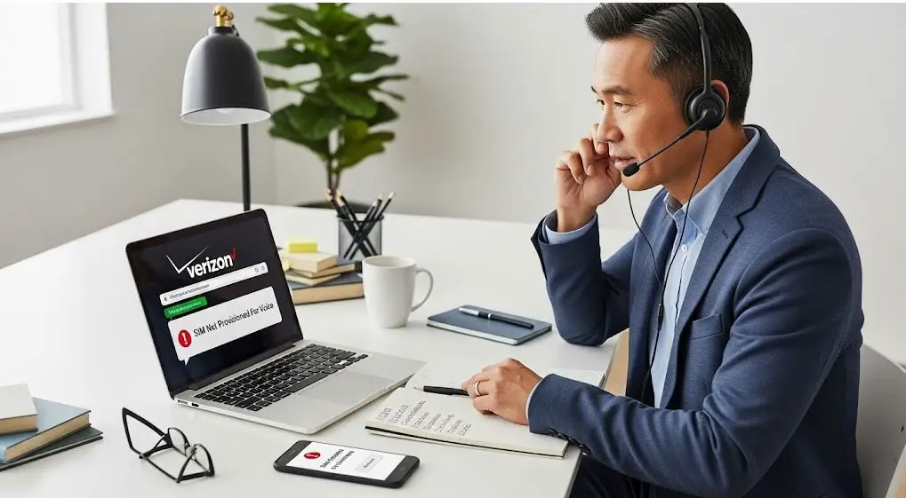 Contacting carrier support to fix SIM Not Provisioned For Voice error.