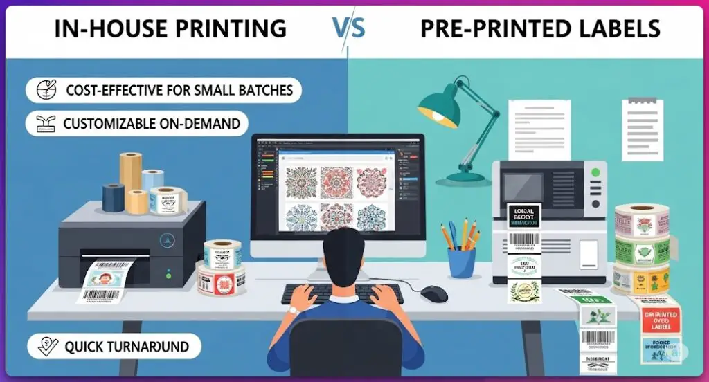 In-House Printing vs. Pre-Printed Labels
