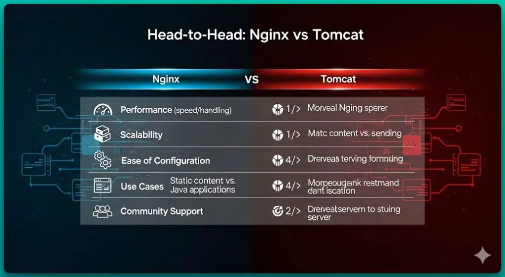 Nginx vs Tomcat Across Key Dimensions