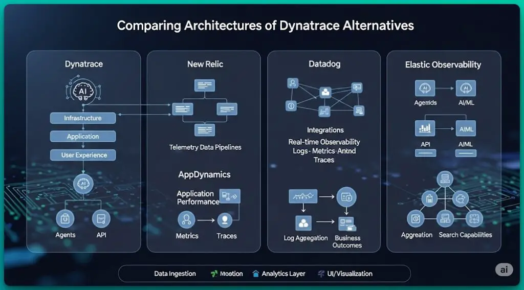 Comparing Architectures of Dynatrace Alternatives