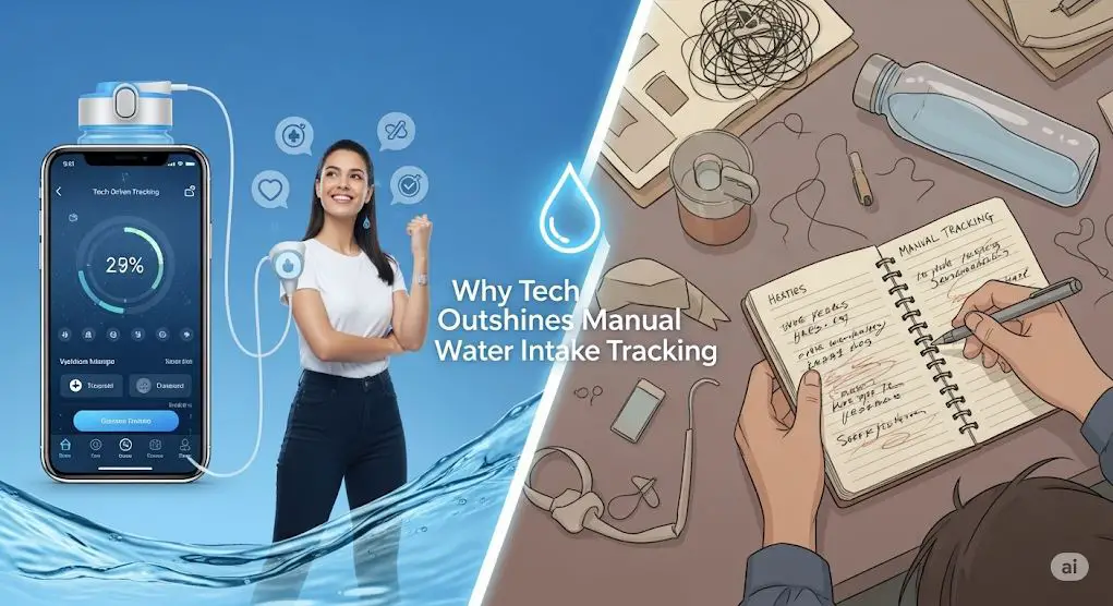 Why Tech Outshines Manual Water Intake Tracking
