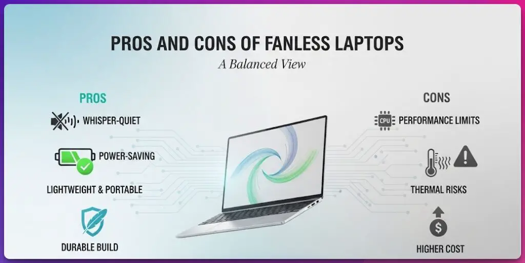 Pros and Cons of Best Fanless Laptops