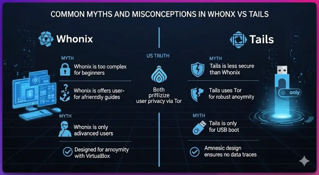 Common Myths and Misconceptions in Whonix vs Tails