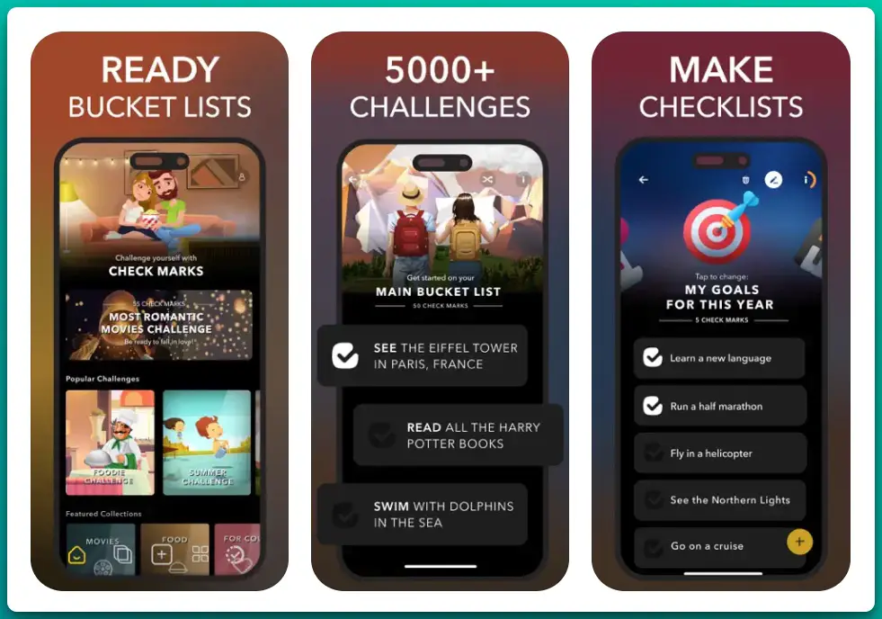 Structured Challenges in the Best Bucket List Apps Arena